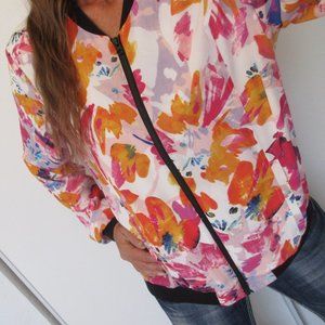 New NYDJ Not Your Daughter's Jeans Jacket Size XL Tropical Bomber